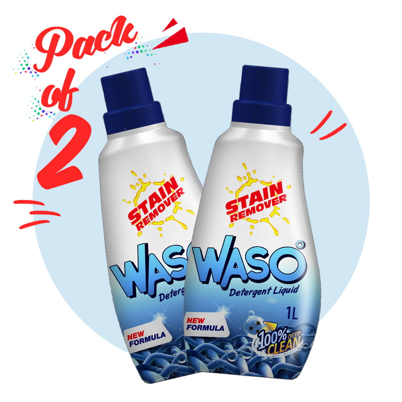 WASO | Stain Remover Detergent Liquid 1L (Pack of 2) WASO | Stain Remover Detergent Liquid 1L (Pack of 2)