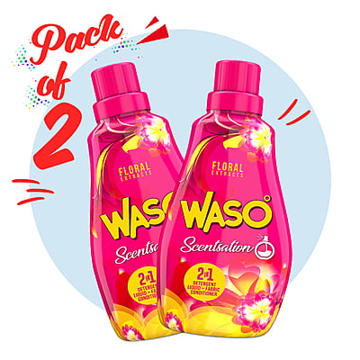 WASO | Scentsation Floral Detergent Liquid 1L (Pack of 2)