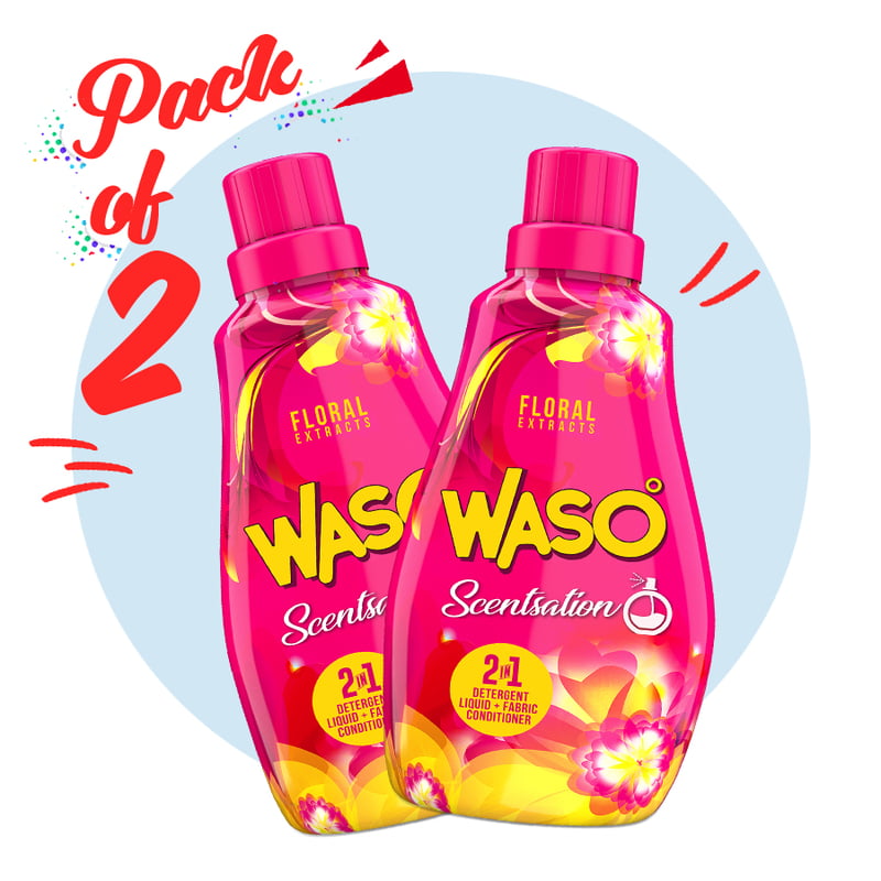 WASO | Scentsation Floral Detergent Liquid 1L (Pack of 2) WASO | Scentsation Floral Detergent Liquid 1L (Pack of 2)