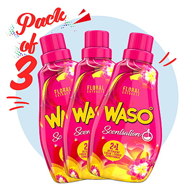 WASO | Scentsation Floral Detergent Liquid 1L (Pack of 3)