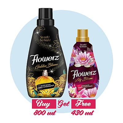 FLOWERZ | Golden Bloom Fabric Conditioner 800ML (Free: FLOWERZ Lily Bloom Fabric Conditioner 430ML)