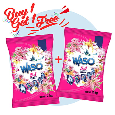 WASO | 5-in-1 Detergent Powder 2KG (Buy 1 Get 1)
