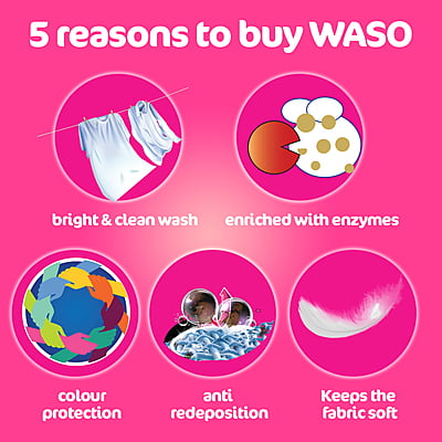 WASO | 5-in-1 Detergent Powder 2KG (Buy 1 Get 1)