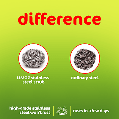 LIMOZ | Stainless Steel Scrub 11G (Pack of 12) LIMOZ | Stainless Steel Scrub 11G (Pack of 12)